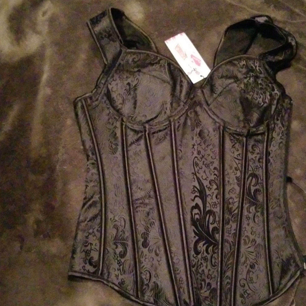 Black satin Steampunk coresy